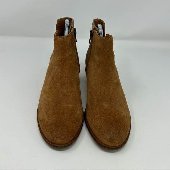 Frye & Co Caden Brown Tan and Metallic Silver Color Blocked Ankle Boots Size 7.5 - Picture 4 of 11